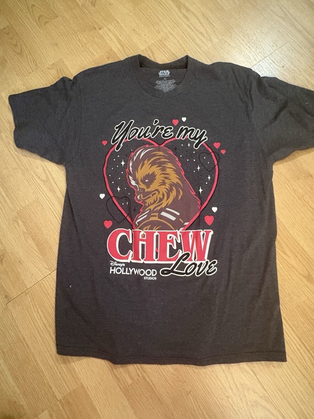 Hollywood Studios Chewbacca Valentines T Shirt. XL